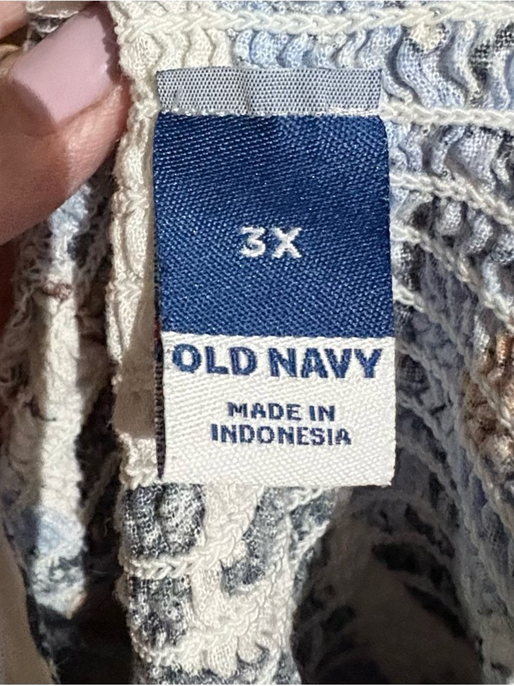 Old Navy Blue & Cream tank Top - Picture 2 of 2